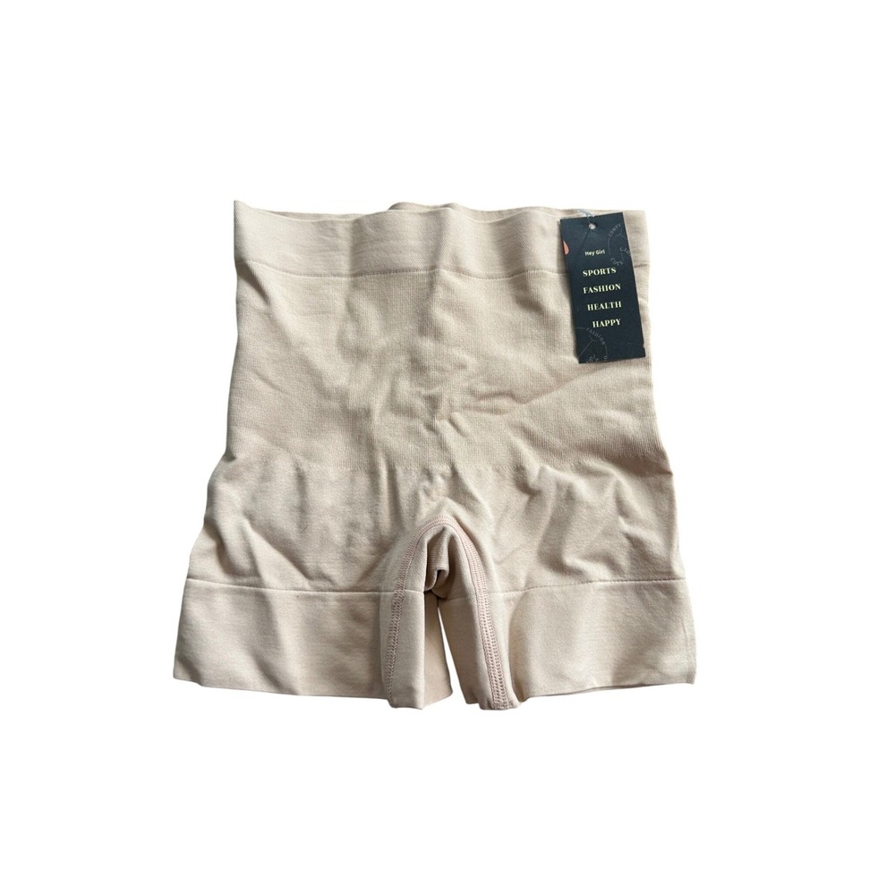 Hey Girl High Waisted Shapewear Shorts Nude‎ Beige Tummy Control Seamless Small